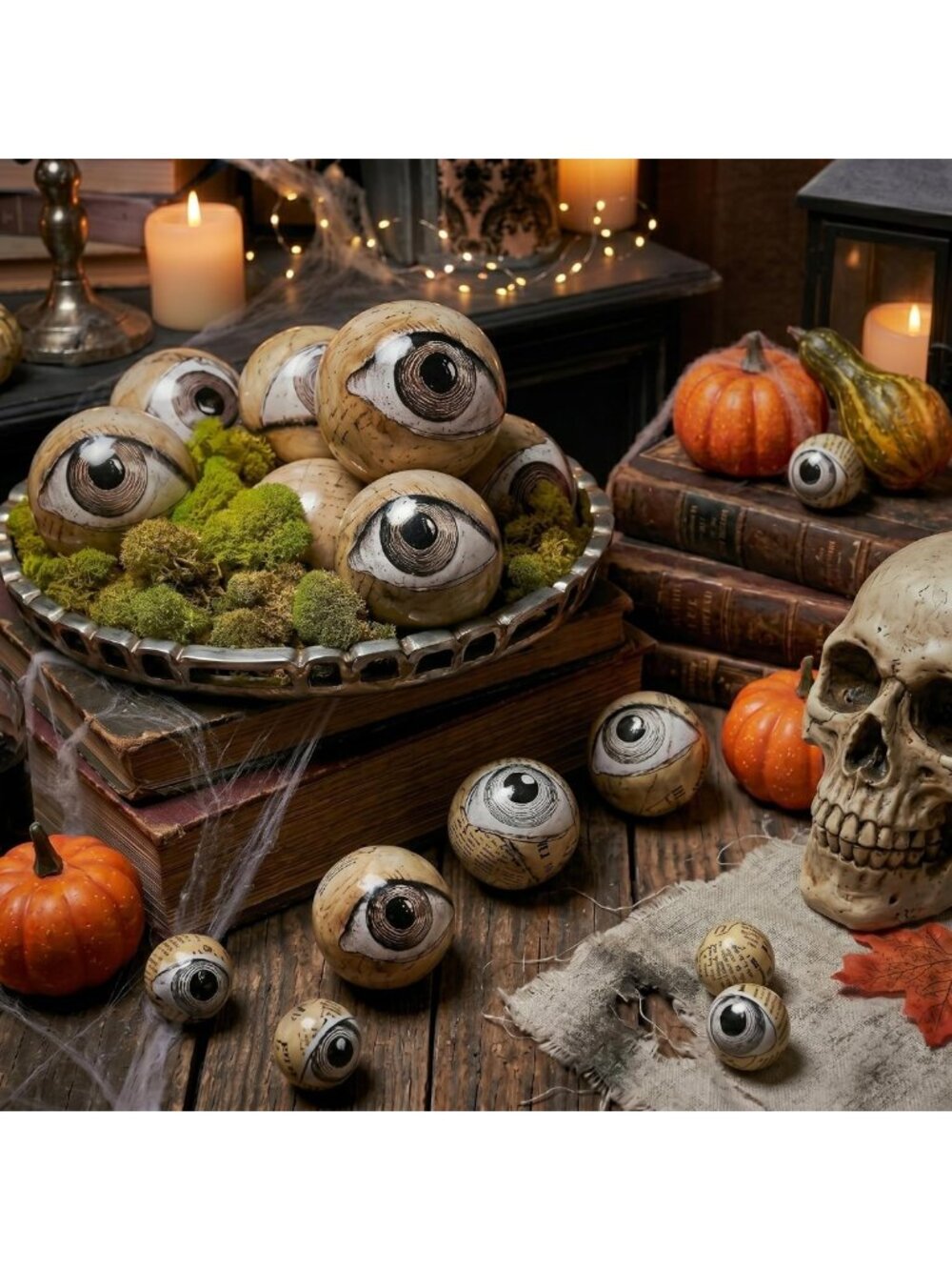 16 Pcs Halloween Eyeballs Orbs | Dark Academia Decor for Spooky Vibes